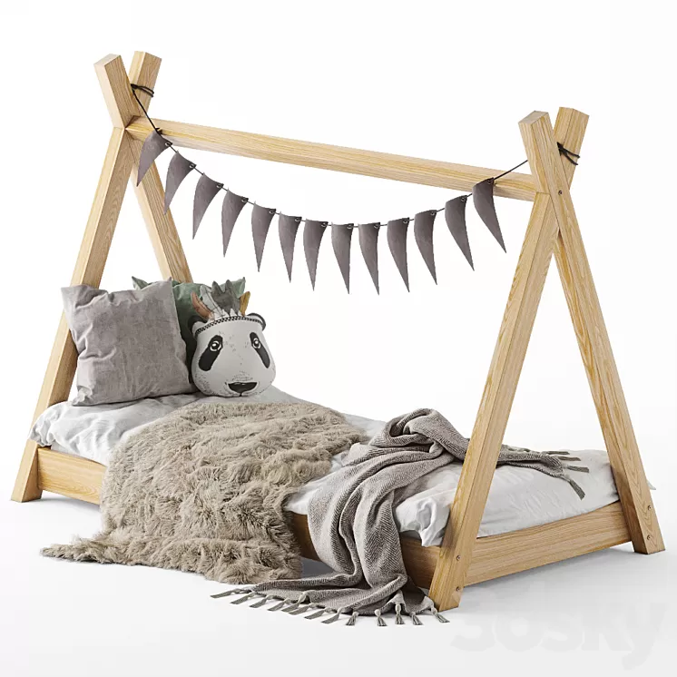 Children's bed - house 3D Model