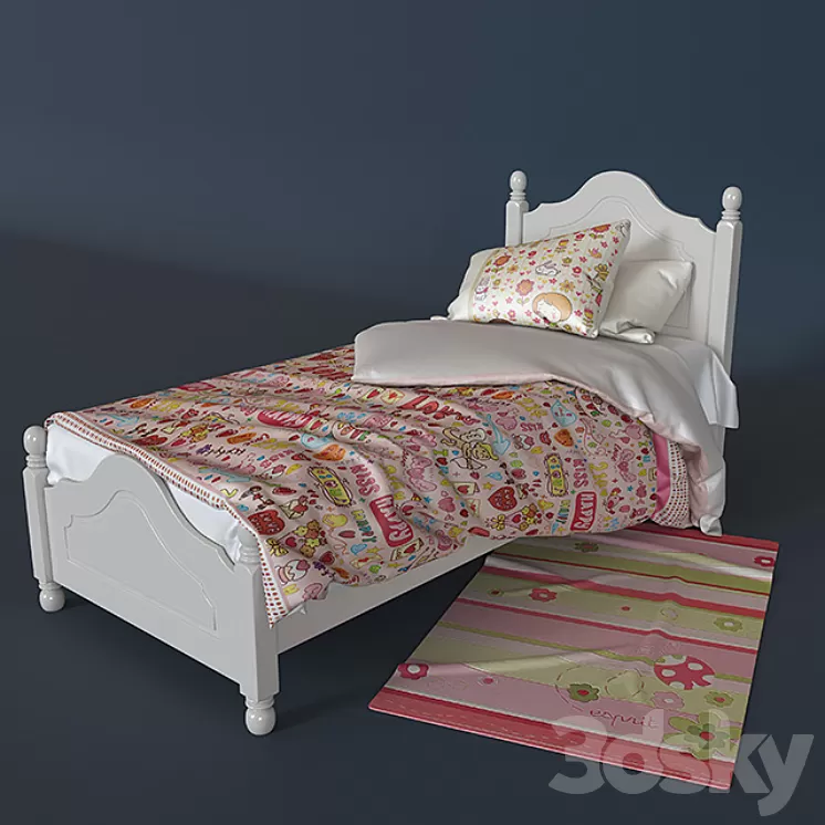 Children's bed in Provence style 3D Model