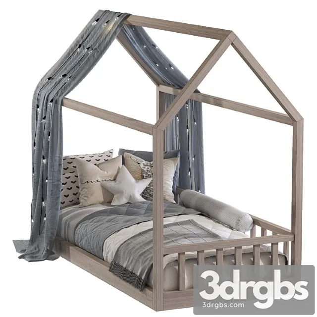 Childrens Bed In The Form Of A House 3D Model Free