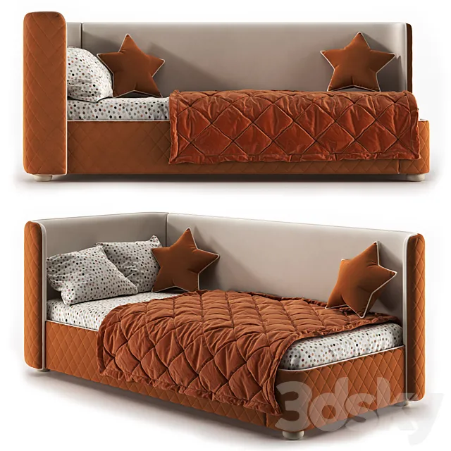 Children's bed Matelasse-07 Cognac 3D Model