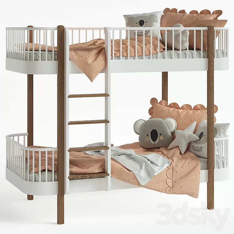 Children's bed - Nubie Oliver Wood Bed 3D Model