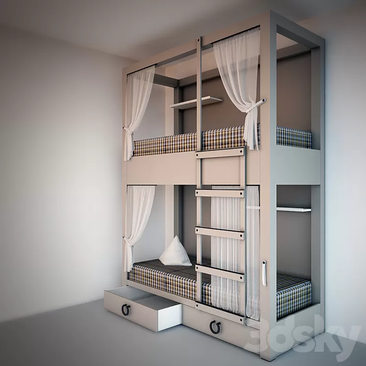 Children's bunk bed 3D Model