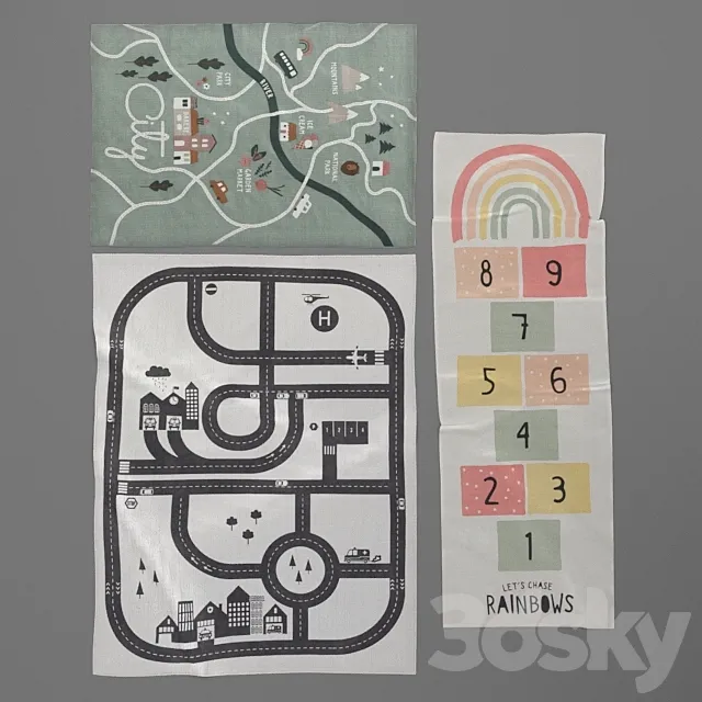 children's carpet H&M 3D Model