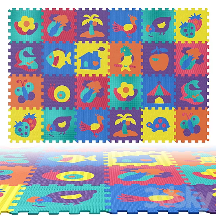 Children's carpet puzzle. 3D Model