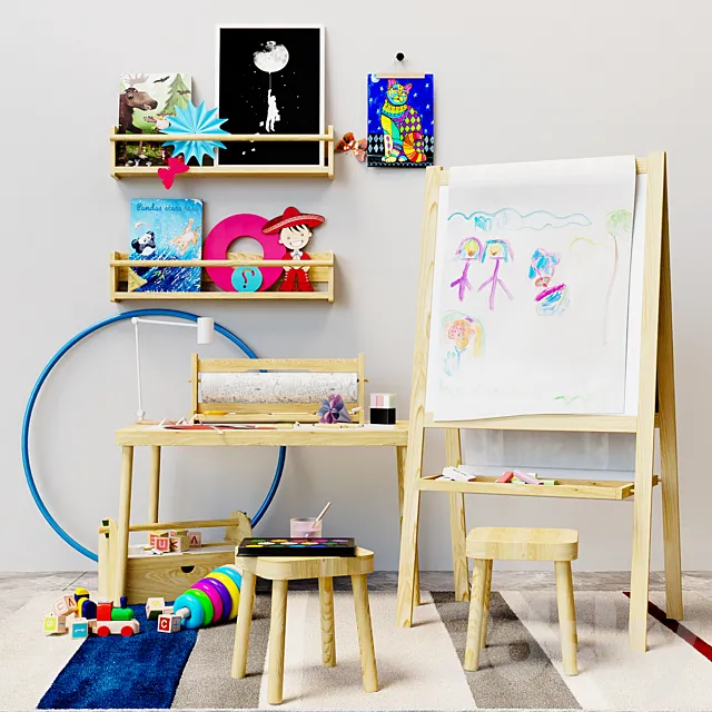 Children's decor easel Ikea 3D Model