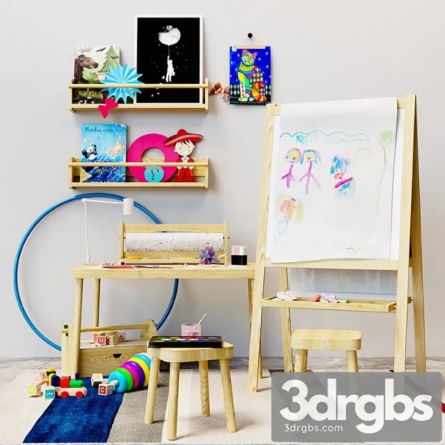 Childrens Decor Easel Ikea 3D Model Free