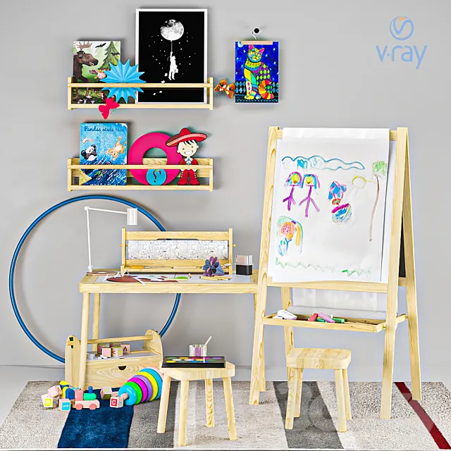 Children's decor easel Ikea 3D Model