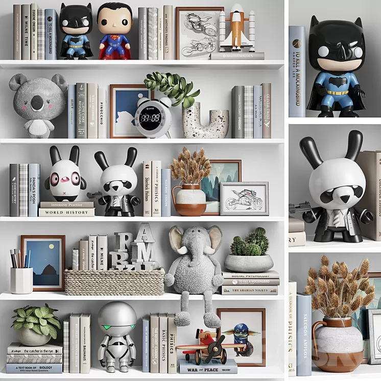 Children's decor set for boy 3D Model