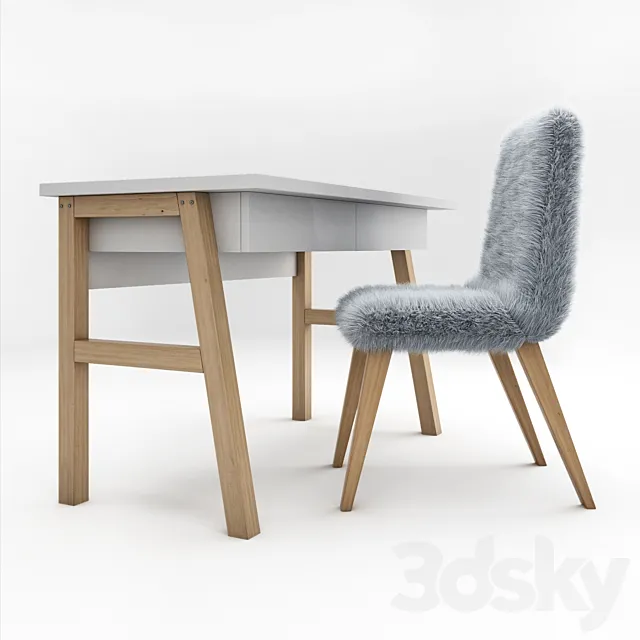 Children's desk classic M1 from Ellipse 3D Model