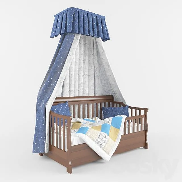 Childrens four poster bed 3D Model