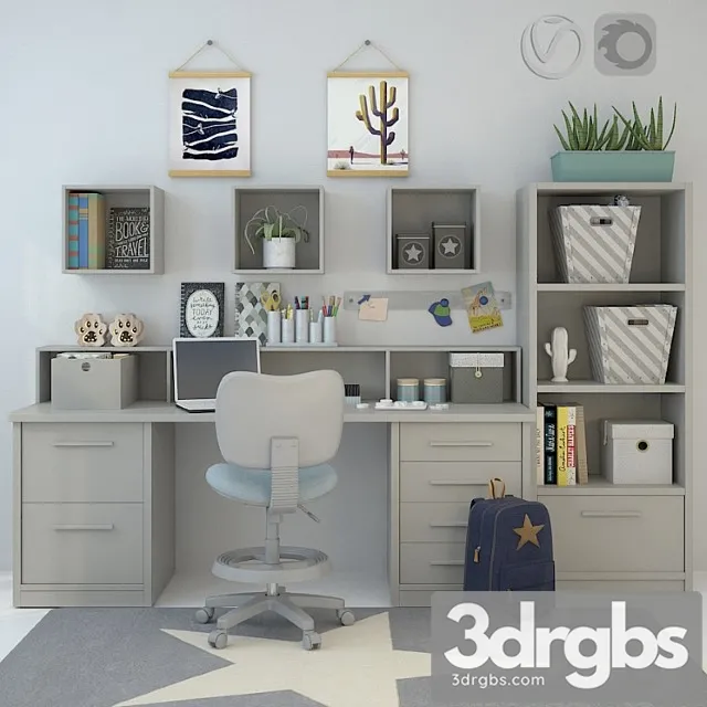 Childrens Furniture Asoral 03 3D Model Free