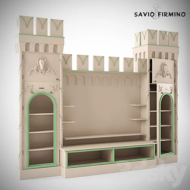 Children's furniture "Castle" Savio Firmino. TV wall 3D Model