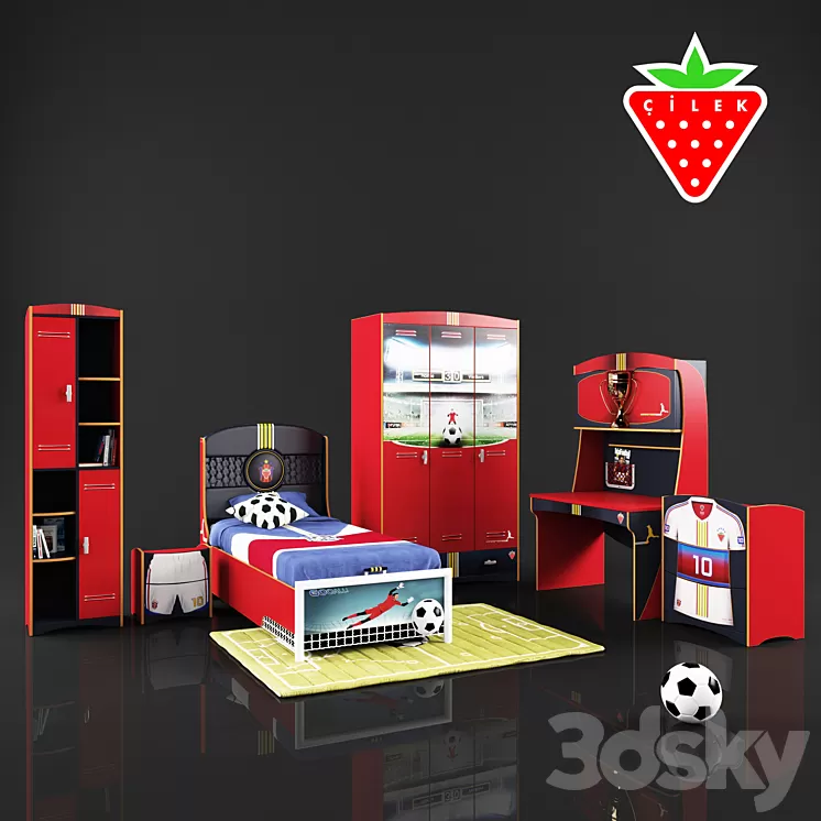 children's furniture Cilek a series of Football 3D Model