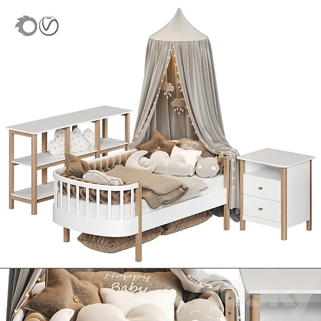 Children’s furniture Ellipse Classic series for children from 4 years old 3D Model