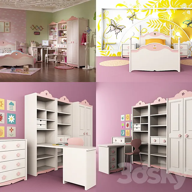 children's furniture for girls 3D Model