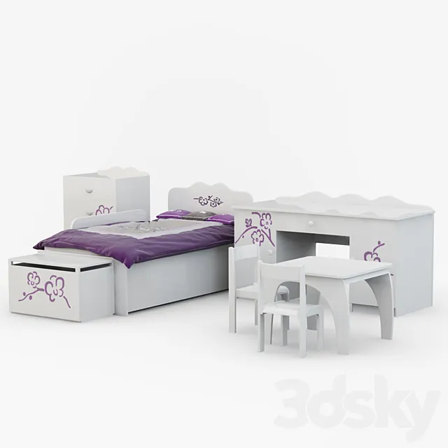 Childrens furniture Orchid Violet 3DModel