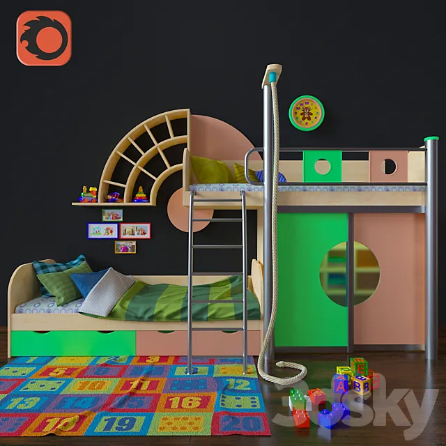 Children’s furniture Over the Rainbow 3DModel