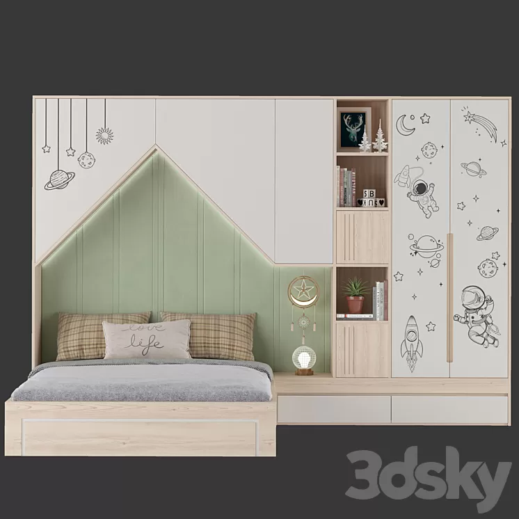 Childrens furniture set 01 3D Model