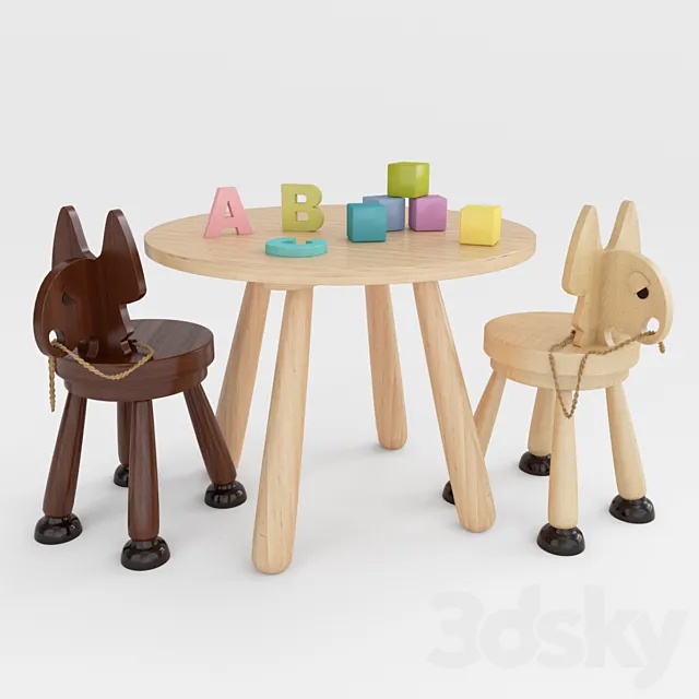 Children's furniture set (Forest Manufactories) 3DModel
