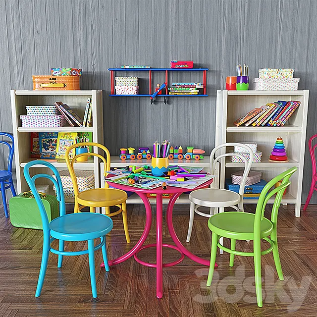 Children's furniture with decor 3D Model