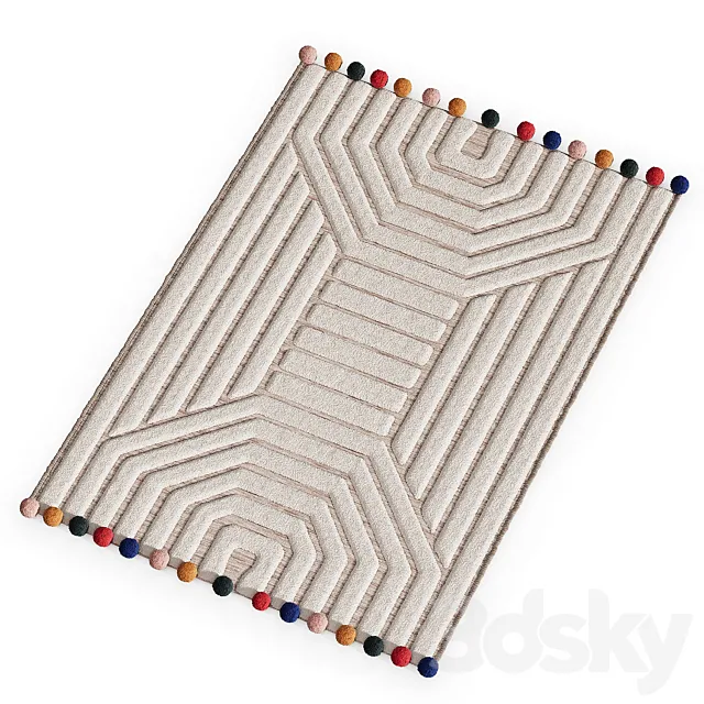 Children's mat with Ponponi pile 3D Model