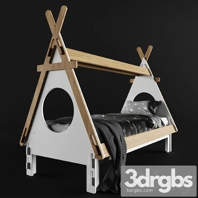 Childrens Plywood Bed 1 3D Model Free