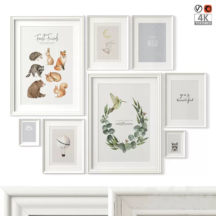 Children's room paintings 3D Model