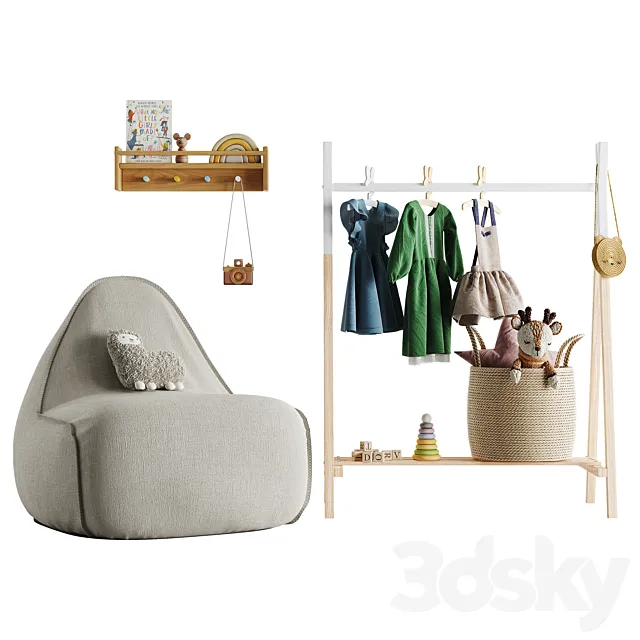 children's room. Toys and furniture set 01 3DModel