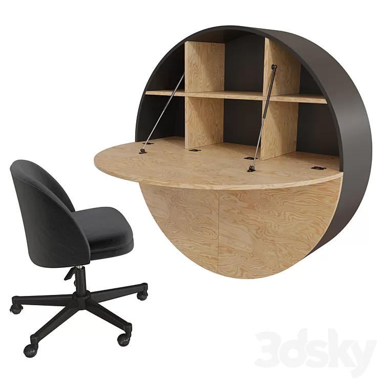Childrens table and chair 01 3D Model