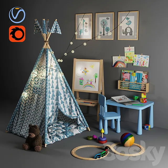 Children's tent-tepee 3D Model