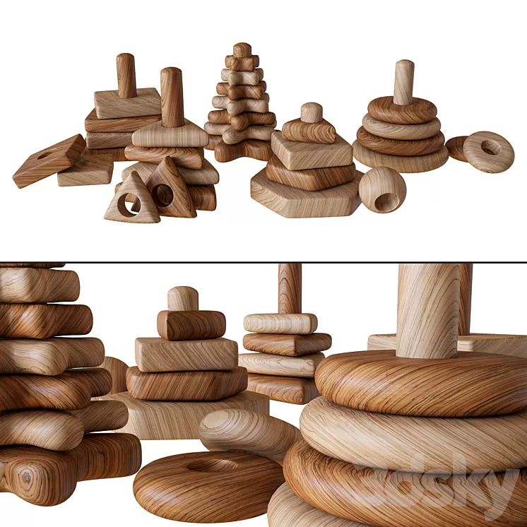 Childrens toy pyramid 3D Model