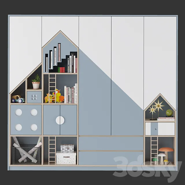 Childrens wardrobe 01 3D Model