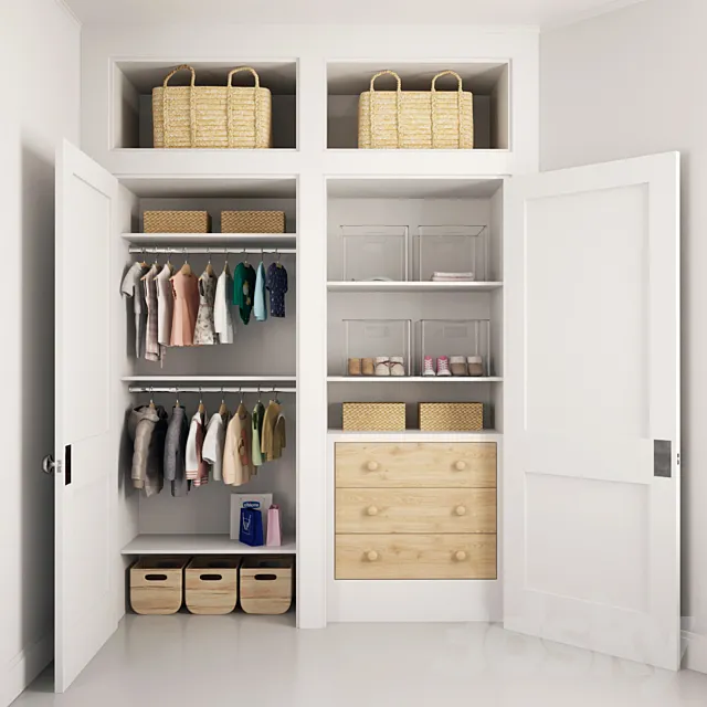 Children's wardrobe 03 I Baby clothes_03 3D Model