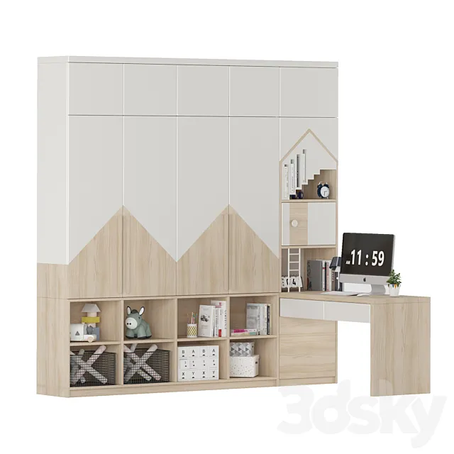 Childrens wardrobe 09 3DModel