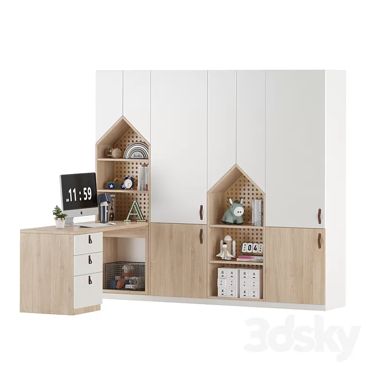 Childrens wardrobe 11 3D Model