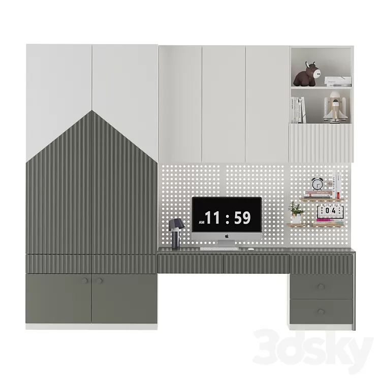 Childrens wardrobe 14 3D Model Free