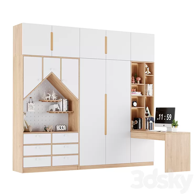 Children's wardrobe 32 3D Model Free