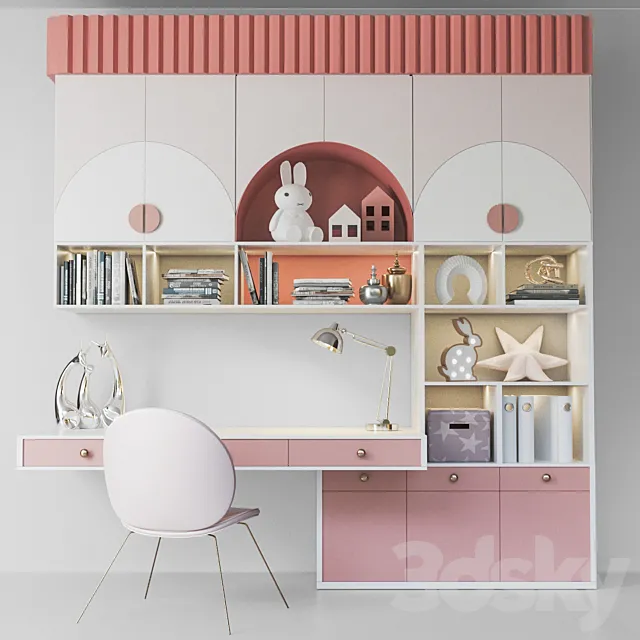 Children's wardrobe and decor toys and stationery 3D Model