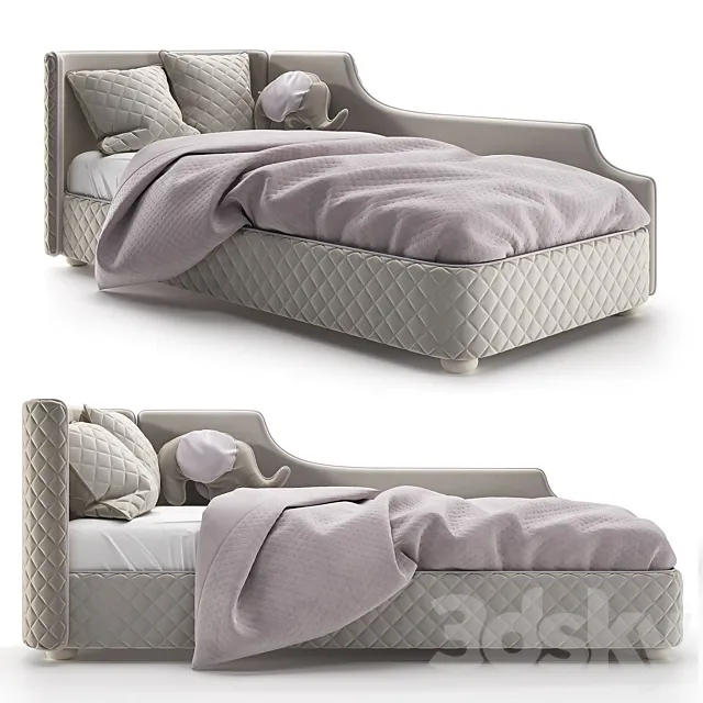 Childrens_Teenage_Adult bed Matelasse-08 3D Model