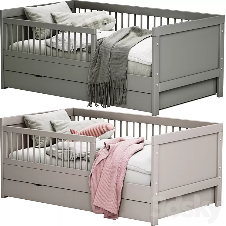 Childroom LIT ENFANT VIVIEN GRIS 3D Model