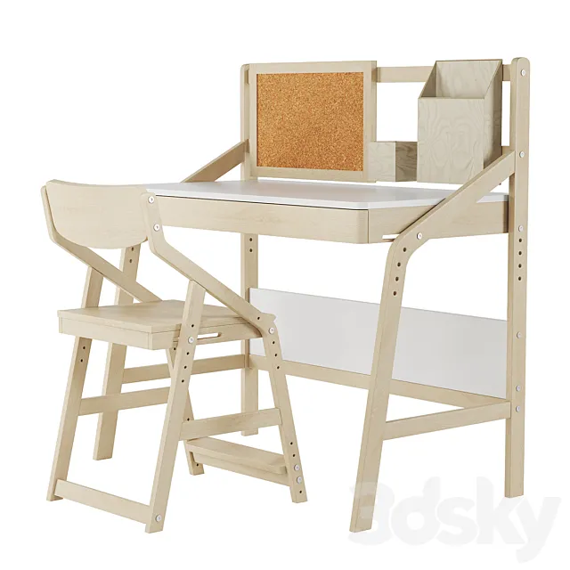 Child's growing table and chair Uno 3D Model