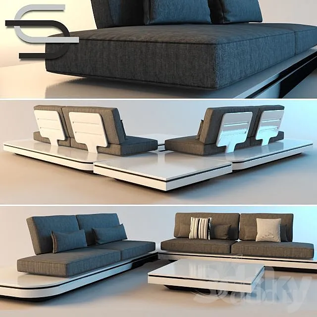 chillout outdoor sofa 3D Model