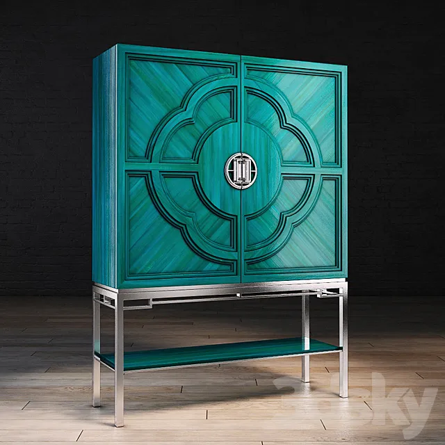 Chin Hua Lotus Bar Cabinet 3D Model