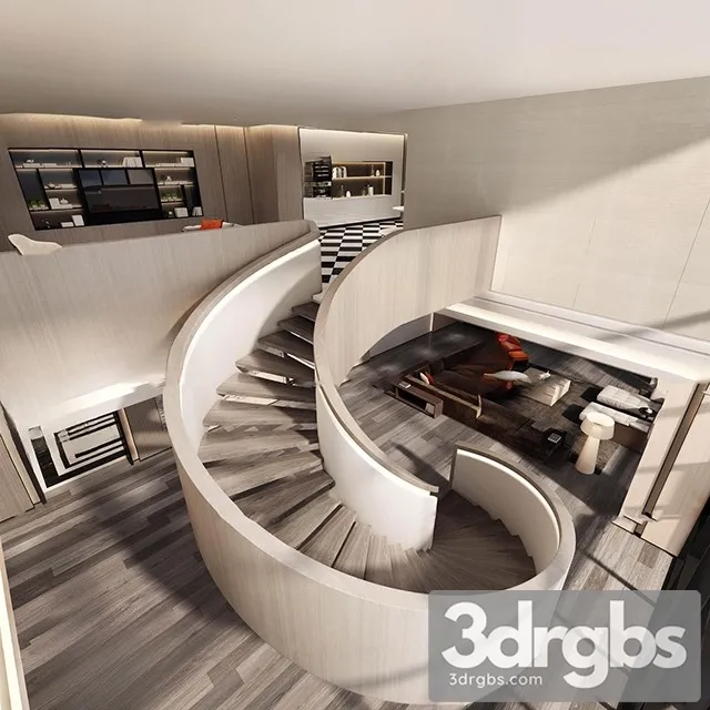 China Stair 9 3D Model Free