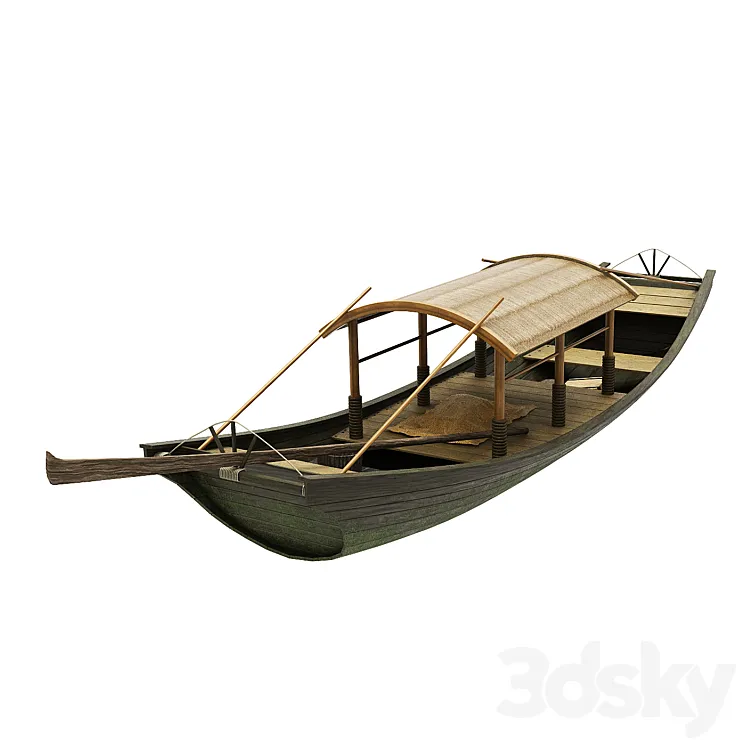 Chinese boat2 3D Model Free