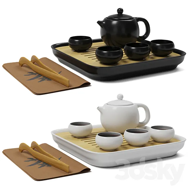Chinese Kung Fu Tea Set 3D Model