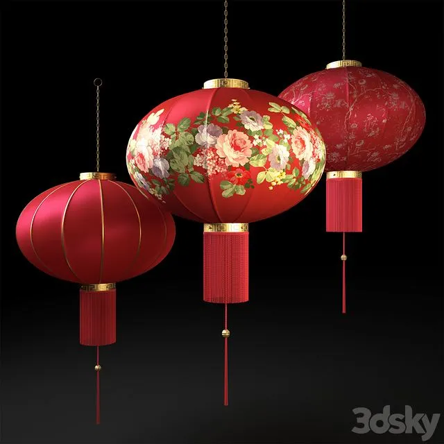 Chinese lanterns 3D Model