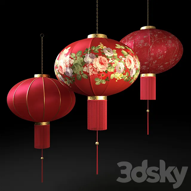 Chinese lanterns 3D Model