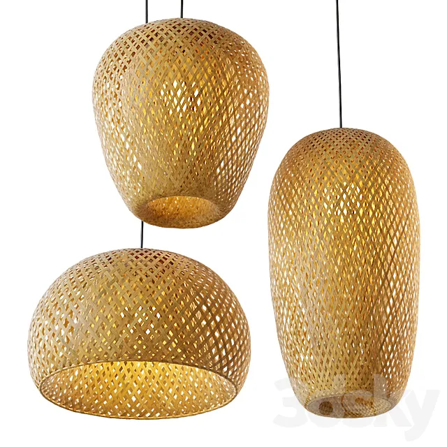 Chinese pendant bamboo lamp 3DModel
