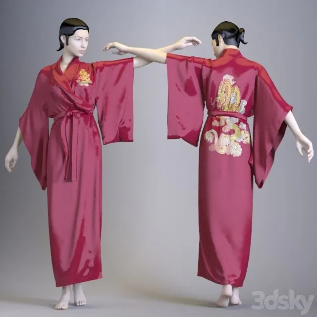 Chinese robe with Dragon 3D Model